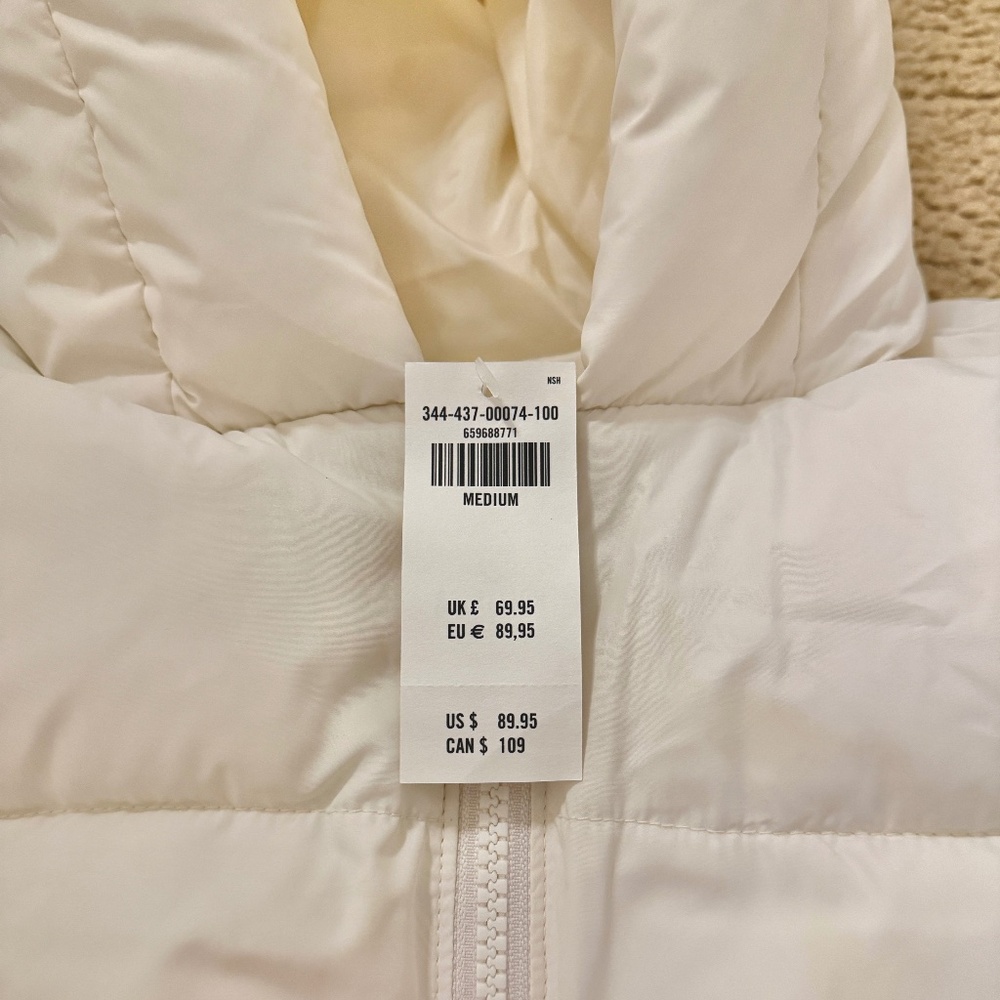NWT White Hollister Cropped Puffer Jacket - Picture 4 of 7
